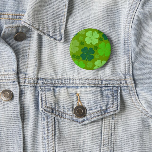 Grüne Klee, Glücksklamotten, St. Patrick's Day Button (Beispiel)