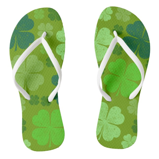 Grüne Klee, Glücksklamotten, St. Patrick's Day Flip Flops (Fußbett)