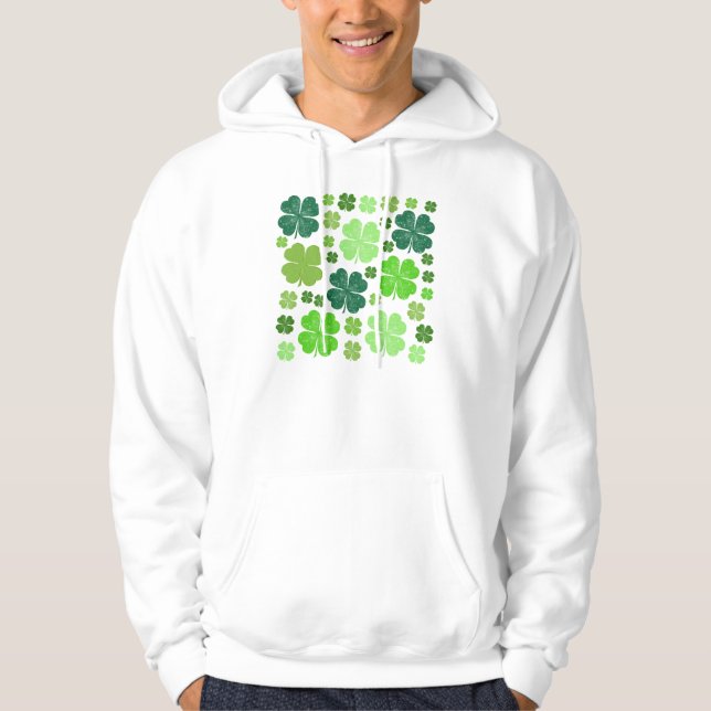 Grüne Klee, Glücksklamotten, St. Patrick's Day Hoodie (Vorderseite)