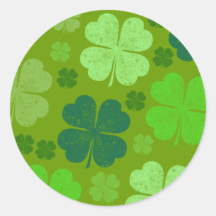 Grüne Klee, Glücksklamotten, St. Patrick's Day Runder Aufkleber