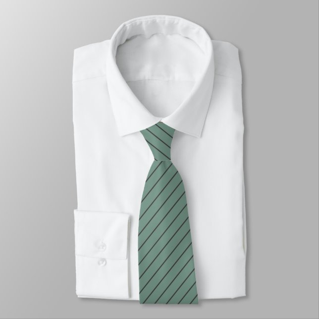 Grüne Klee mit Karkohle Grau Pinstripes Krawatte (Gebunden)