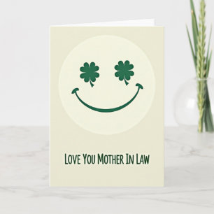 Grüne Kleeblatt-Smiley-Karte Karte