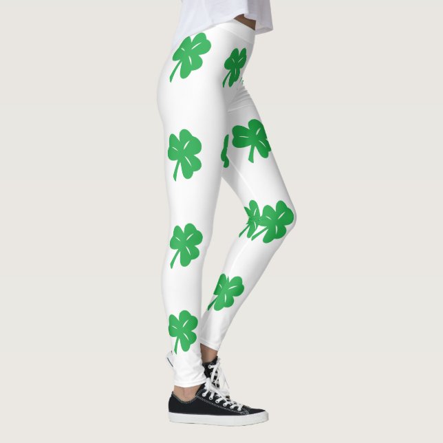 Grüne Kleeblatte Leggings (Rechts)
