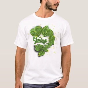 Grüne Kleeblätter   funkelnde Herzen Shainte T-Shirt