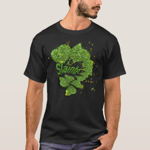 Grüne Kleeblätter   funkelnde Herzen Shainte T-Shirt