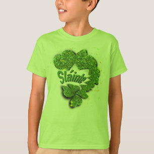 Grüne Kleeblätter   funkelnde Herzen ShainteT-Shir T-Shirt
