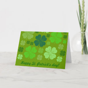 Grüne Kleeblätter, Glücksklee, St. Patrick's Day Karte