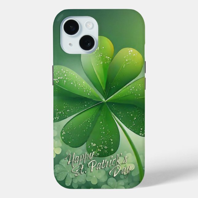 Grüne Kleeblätter Happy St. Patrick's Day (7) c Case-Mate iPhone Hülle (Rückseite)