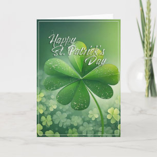 Grüne Kleeblätter Happy St. Patrick's Day (7) c Karte