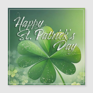 Grüne Kleeblätter Happy St. Patrick's Day (7) c Magnetkarte