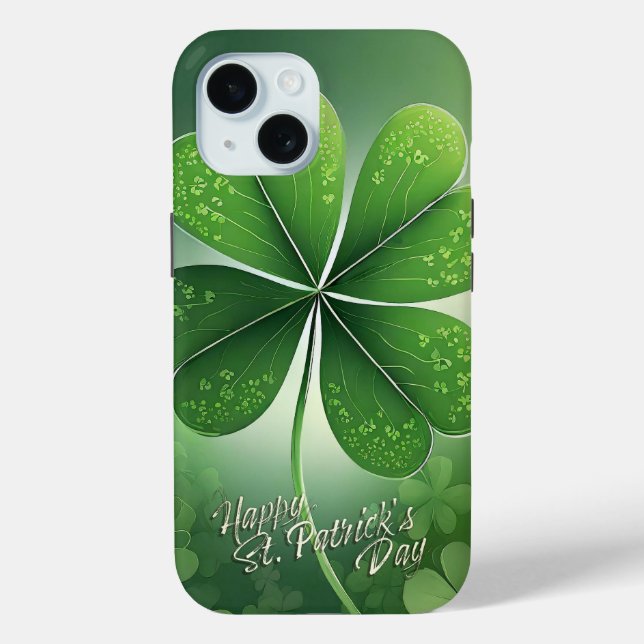 Grüne Kleeblätter Happy St. Patrick's Day (8) c Case-Mate iPhone Hülle (Rückseite)
