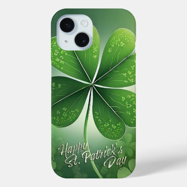 Grüne Kleeblätter Happy St. Patrick's Day (8) c Case-Mate iPhone Hülle (Rückseite)