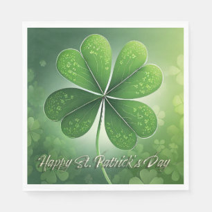 Grüne Kleeblätter Happy St. Patrick's Day (8) c Serviette