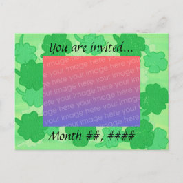 Grüne Kleeblätter Hochzeit Foto Einladung Postkart