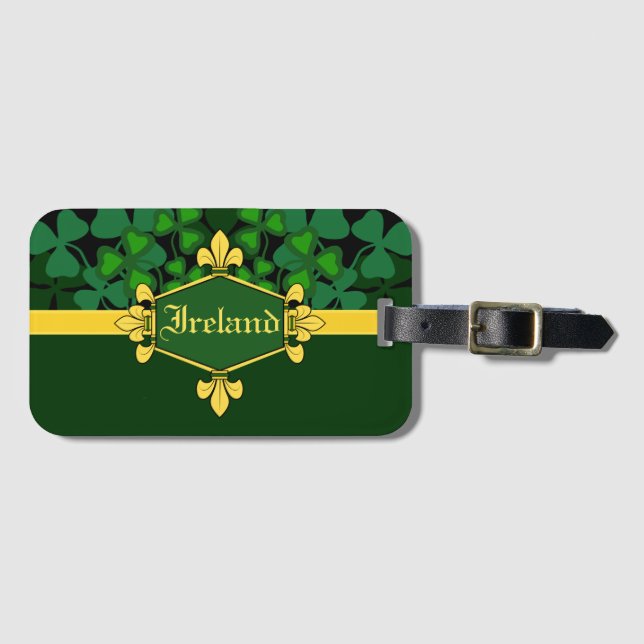 Grüne Kleeblätter Irlands, fertigen mit Namen 5 Gepäckanhänger (Vorderseite (Horizontal))