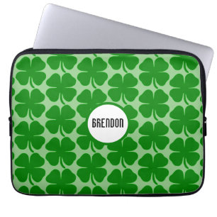 Grüne Kleeblätter Maßgeschneiderter Neoprenschlauc Laptopschutzhülle