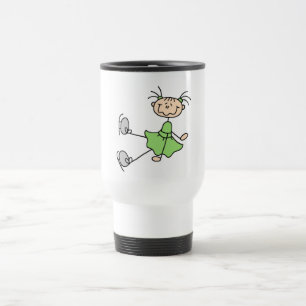 Grüne Kleid Figur Eisläufer T-Shirts und Geschenke Reisebecher