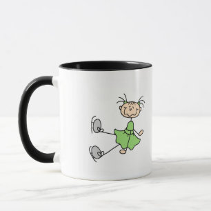 Grüne Kleid Figur Eisläufer T-Shirts und Geschenke Tasse