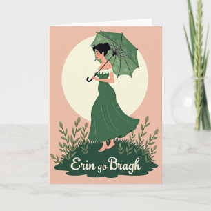 Grüne Kleid Frau Profil Art Karte