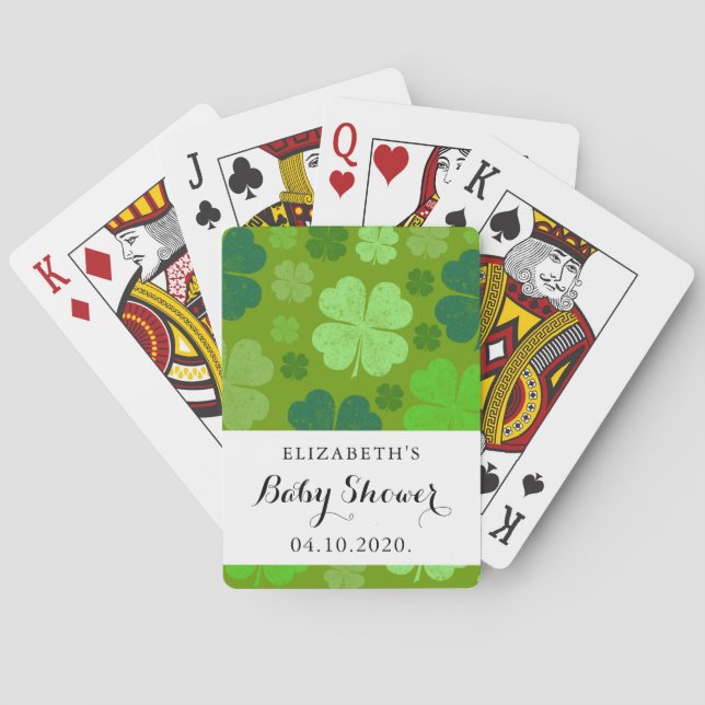 Grüne Kleider, Lucky Clovers, Babydusche Spielkarten (Rückseite)