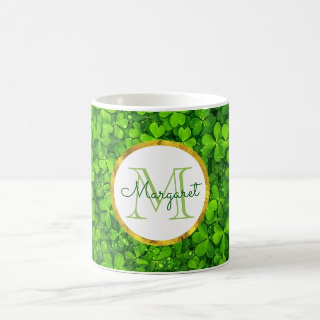 Grüne Kleider mit IMITATEN Gold Foil & Monogram Tasse (Mittel)