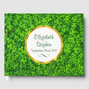Grüne Kleidung mit IMITATEN Gold Foil Rahmen Hochz Gästebuch