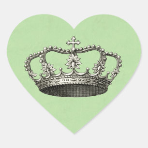 Grüne kleine Babyparty-Bevorzugungen Prinz-Crown Herz-Aufkleber