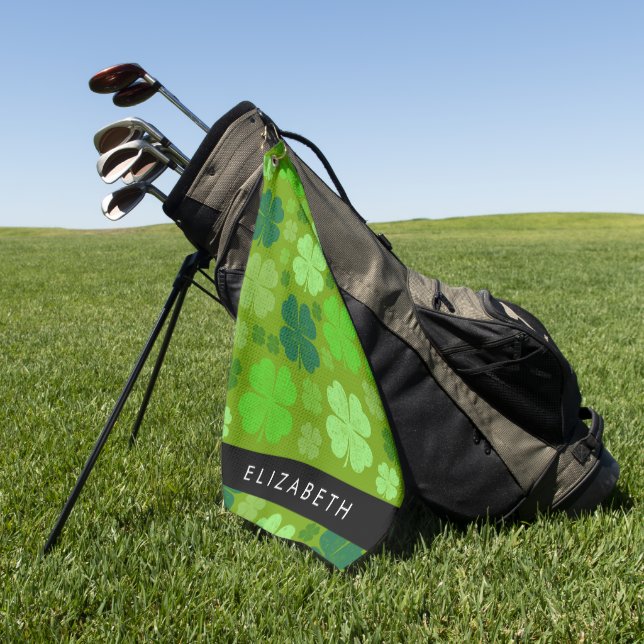 Grüne Knöchel, glückliche Knöpfe, Ihr Name Golfhandtuch (Gras)