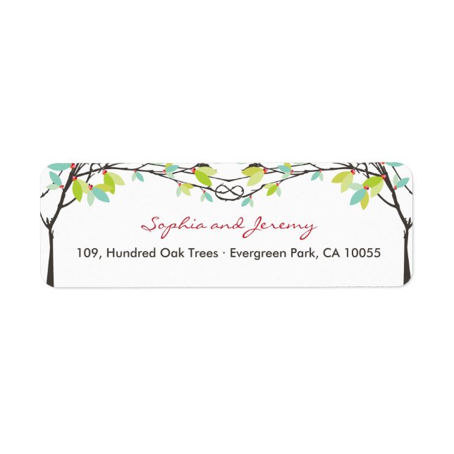 Grüne Knotted Liebe Trees Spring Wedding Address (Vorne)