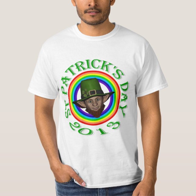 Grüne Kobold und doppelter Regenbogen T-Shirt (Vorderseite)