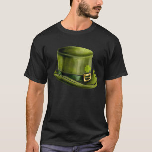 Grüne Kobolder Hutzylinder Kleeblatt auf St Patr T-Shirt