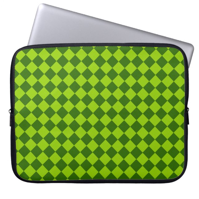 Grüne Kombination Diamantmuster von STaylor Laptopschutzhülle (Vorderseite)