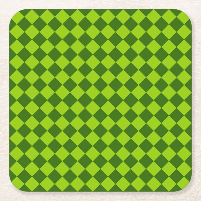 Grüne Kombination Diamantmuster von STaylor Rechteckiger Pappuntersetzer (Vorderseite)