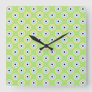 Grüne Kombinationskreise von Shirley Taylor Quadratische Wanduhr