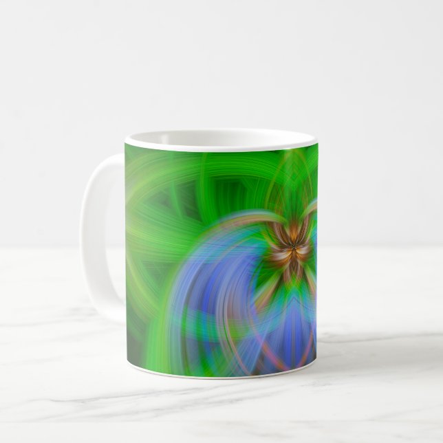Grüne Komplexität Kaffeetasse (Vorderseite Links)