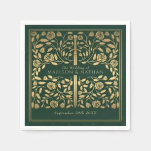 Grüne Königliche Mittelalterliche Hochzeit Serviette