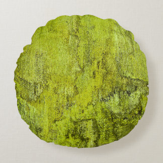 Grüne Konkrete, Kunst, Wohngestaltung, Hintergrund Rundes Kissen
