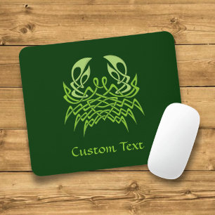 Grüne Krabbe keltischer Knoten Mousepad