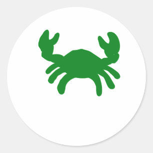 Grüne Krabbensilhouette Runder Aufkleber