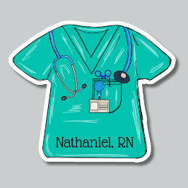 Grüne Krankenpflege Obere Monogramm wasserdicht Aufkleber