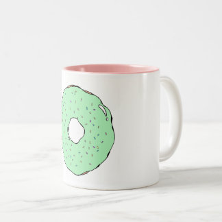 Grüne Krapfen-Tasse Zweifarbige Tasse