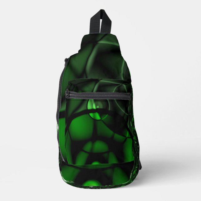 Grüne Kreise Crossbody Bag (Vorderseite)
