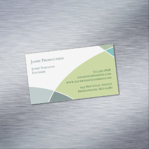 Grüne Kreise Retro Magnetische Visitenkarte