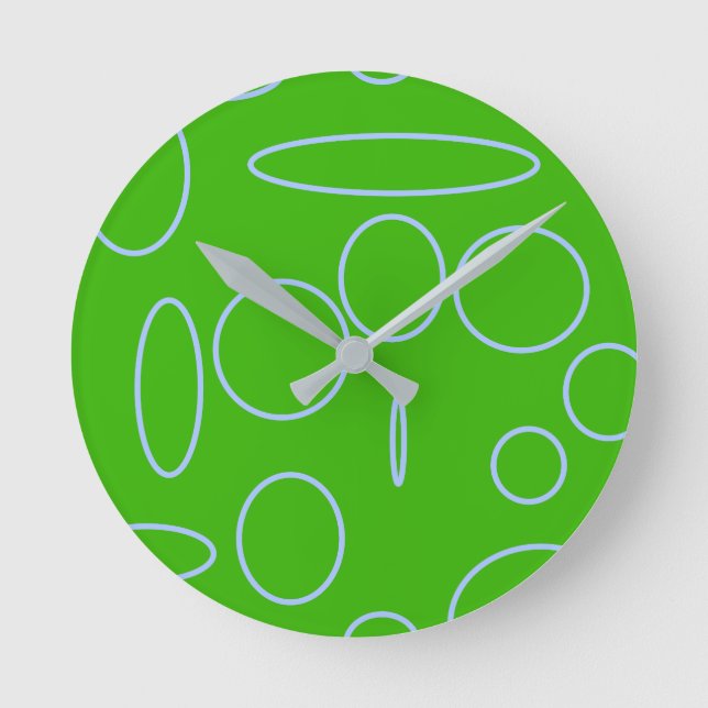 Grüne Kreise Runde Wanduhr (Vorderseite)