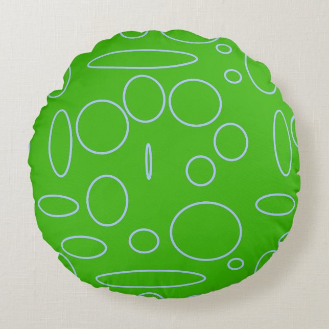 Grüne Kreise Rundes Kissen (Vorderseite)