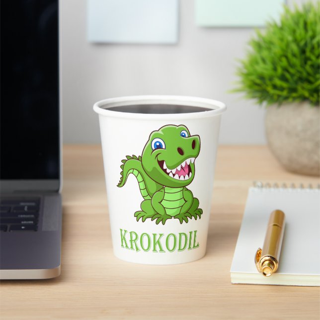grüne Krokodil Pappbecher (InSitu)
