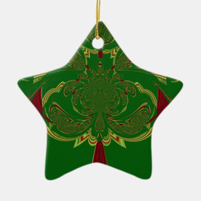 Grüne Krone Keramik Ornament (Vorne)