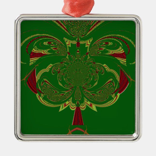 Grüne Krone Silbernes Ornament (Vorne)