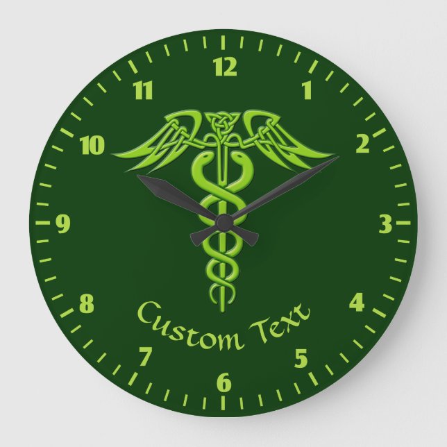Grüne Kronen Große Wanduhr (Vorderseite)