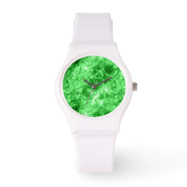 Grüne Krummlinge Armbanduhr (Vorderseite)